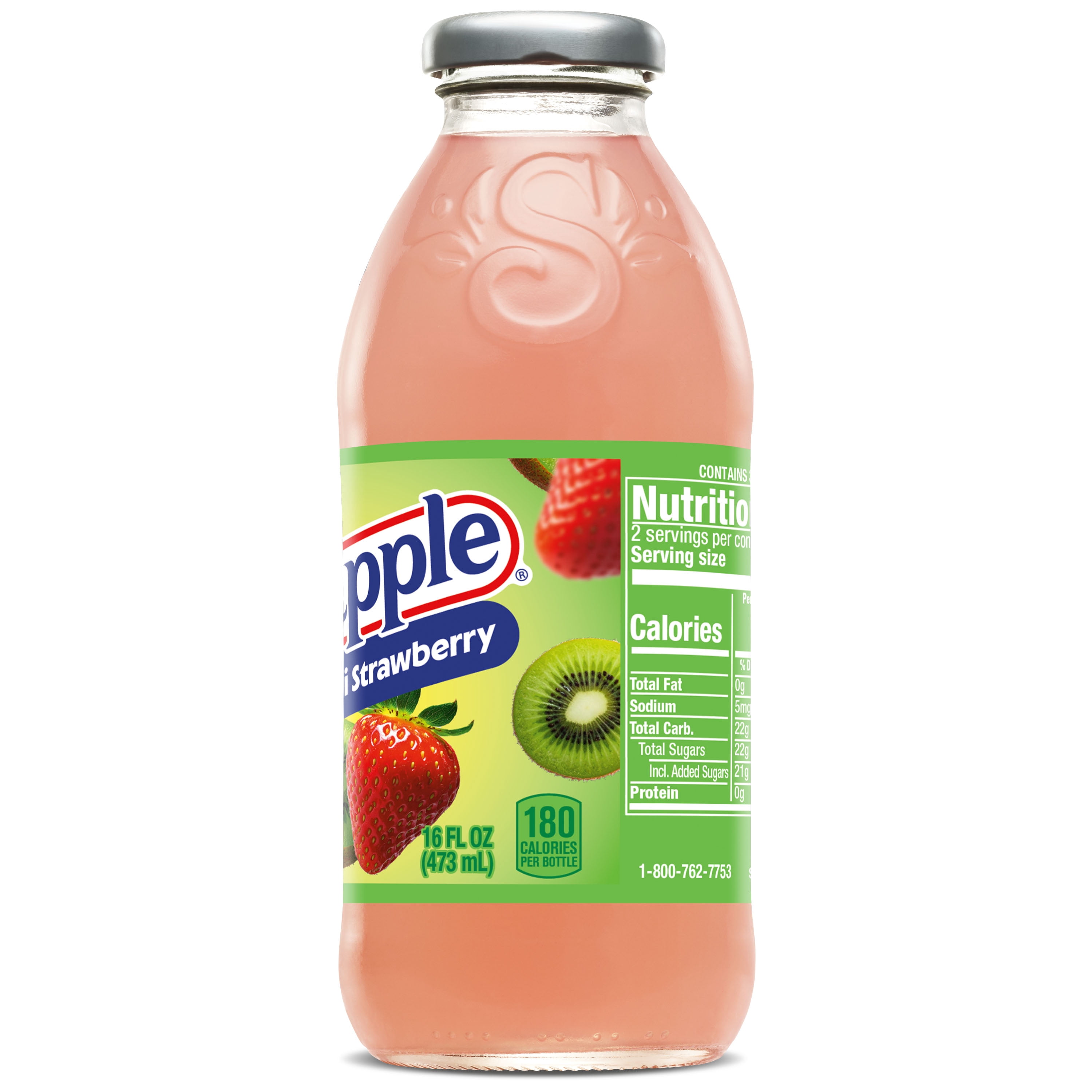 Snapple Kiwi Strawberry Juice Drink, 16 fl oz, Glass Bottle