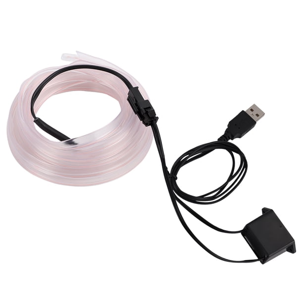 Sidaley Iluminación interior del coche Tira de LED Decoración Guirnalda Línea de tubo de cuerda de alambre Luz de neón flexible con unidad de Automoción decorativa y accesorios luz blanca Sidaley VI000919-01B