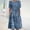Blue, variant on Ayolanni Womens Casual Dresses Plus Size Blue Short Sleeve Floral Print Midi Dresses Teen Dresses S