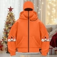 thumbnail image 4 of Towmus Balaclava Hoodie Zipper Double Hooded Jacket Ugly Gnome Print Long Sleeve Christmas Graphic Hoodies Sweatshirt Holiday Tops, Unisex, 4 of 4