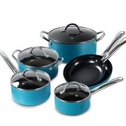 10 Piece Nonstick Cookware Set, Ceramic Coating Pots and Pans Set -- Includes Saucepans, Stockpot with Lid, Frying Pans Cooking set