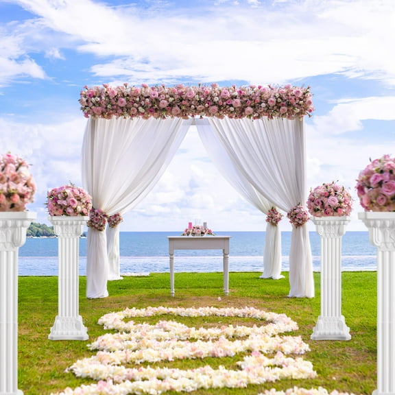 Minkissy White Roman Pillars Decorative for Wedding Centerpieces and Event Arrangements, Elegant Party Decor