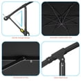 thumbnail image 2 of ACEGOSES 8.2x8.2ft LED Outdoor Square Patio Offset Hanging Umbrella with Base,Steel Ribs and Lights for Deck,Garden and Yard,Black, 2 of 8