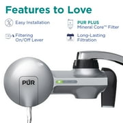 PUR PLUS Faucet Mount Water Filtration System, Horizontal, Matte Silver, PFM300V