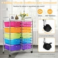 thumbnail image 3 of Costway 15 Drawer Rolling Storage Cart Tools Scrapbook Paper Office School Organizer Colorful, 3 of 10