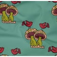 thumbnail image 4 of oneOone Organic Cotton Poplin Twill Fabric Bird & Mushroom Block Print Sewing Fabric BTY 42 Inch Wide, 4 of 4