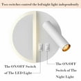 thumbnail image 6 of Modern LED Wall Sconce Round Wall Mount Lamp with Mini Night Light White Finish, 6 of 8