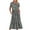 Gray, variant on Penkiiy Women Shiny Print Short Sleeve Dress Loose Plain Casual Summer Flowy Tiered Long Maxi Dresses with Pockets XL Green