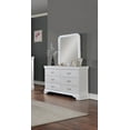 thumbnail image 2 of Classic White Bedroom 6pc Set California King Size Bed Dresser Mirror 2xNightstands Chest Faux Leather Upholstered Furniture, 2 of 6