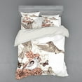 thumbnail image 2 of Ambesonne Vintage Bedding Set 3 Pcs, Birds Butterflies Art, Twin, Brown Tan, 2 of 3