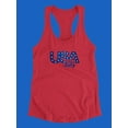 thumbnail image 3 of U.S.A. 4Th Of July Racerback Tank Women -Image by Shutterstock, Female XX-Large, 3 of 4