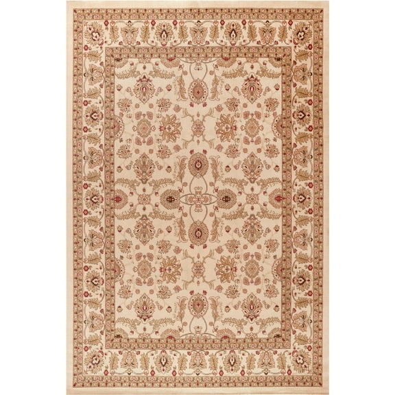 Concord Global Trading Concord Global Jewel Annette Area Rug Ivory/Beige 2'7" x 4' Oriental, Floral & Botanical, Medallion 3' x 5' Rectangle