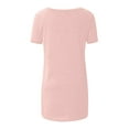 thumbnail image 5 of CHOK Hauts pour Femmes T-Shirts à Manches Courtes pour Femmes Liquidation Couleur Unie Grande Taille Tendance Été Coupe Décontractée T-Shirts Chemises Décontractées Col Rond Chemises Fluides Blouses Hauts Noir G, 5 of 5