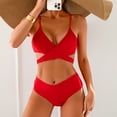 thumbnail image 3 of Top-kevin Womens Tummy Control Bathing Suits Modest High Waisted Bikini Sets Cute Halter 2 Piece Swim Suit, 3 of 10