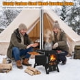 thumbnail image 4 of Wood Burning Stove,Sauna Hot Tent Stove,2 in 1 Heating and Cooking System,Portable Wood Burning Stove with 5 Pipes,Folding Woods Stove for Outdoor Camping Heating Ice Fishing Hunting Stainless Steel, 4 of 7