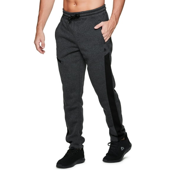 RBX Active Men's Workout Running Fleece Tapered Jogger Sweatpant with Zipper Pocket Fall19 Charcoal 4X