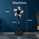 thumbnail image 2 of Ventilador Pedestal YK LIGHTING 16 pulgadas 3 velocidades Osilación 90° negro, 2 of 6