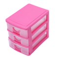thumbnail image 2 of Mini translucent Drawer type plastic Storage Boxrose red 3 Layers, 2 of 5