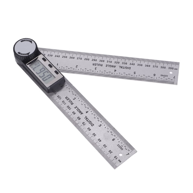Digital Angle Finder Protractor, 10-390mm Stainless Steel Digital Angle Ruler with Large LCD Display Digital Goniometer with Data Hold Function and Zeroing Resetting