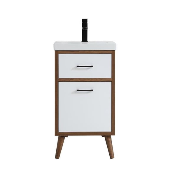 Elegant Decor VF41018WH 18 in. Bathroom Vanity in Matte White - 18.11 x 33.46 x 15.16 in.