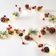 thumbnail image 5 of Chmadoxn Christmas Garland with Lights, 6.56FT 10 LED Christmas Lights with Decorative Fairy Lights with PineCone Berries Indoor and Outdoor Christmas Tree Lights Battery Operated Xmas Home Decor, 5 of 7