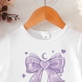 thumbnail image 5 of ITSAME Girls Outfit 2-Piece, Round Neck Bow Printed Top and Casual Pants Summer Casual Fashion Set for Kids White Size 2-3T, 5 of 5