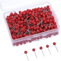 500 Pack Map Push Pins Map Tacks 1/8 Inch Small Size (Red)