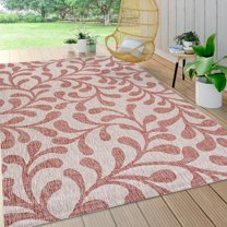 JONATHAN Y SANTA MONICA 5 x 8 Area Rug, Vine All Over - Red/Beige, SMB117B-5