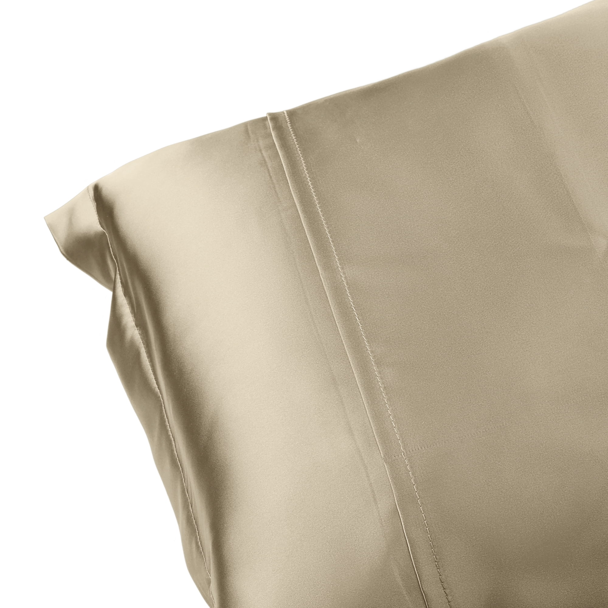 Unique Bargains Envelope Closure Soft and Smooth Satin Pillowcase (2 Count) Gold Queen