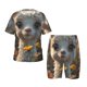 thumbnail image 1 of Balery Adorable Llama In Flowers Conjunto de Pijama Infantil de Manga Corta con Estampado – Ropa de Dormir de Algodón Suave-4X-Large, 1 of 5
