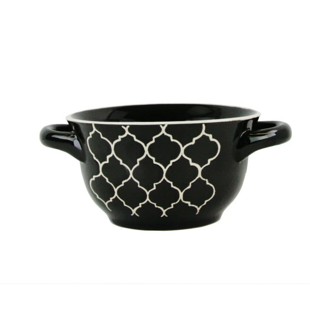Mathiston 27 oz. Black Ceramic Soup Bowl, Set of 2