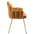 thumbnail image 4 of Modway Viceroy Performance Velvet Dining Chair Set of 2 in Gold Cognac, 4 of 9
