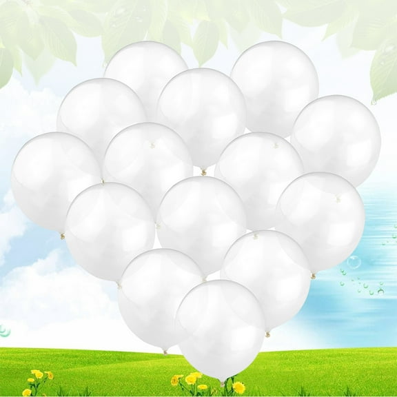 OUNONA 100Pcs 10 Inch Latex Balloons for Party Wedding Decoration 1.2g Balloons Toy for Kids Having Fun (White)