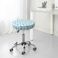 thumbnail image 7 of Fotbe Blue and White Squares Stool Covers Round,Waterproof Round Bar Stool Covers Bar Chair Covers Washable Stool Cushion Slipcover for 12-14 Inch Chair-, 7 of 7