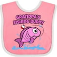 thumbnail image 3 of Inktastic Grandpa's Fishing Buddy (pink) Girls Baby Bib, 3 of 4
