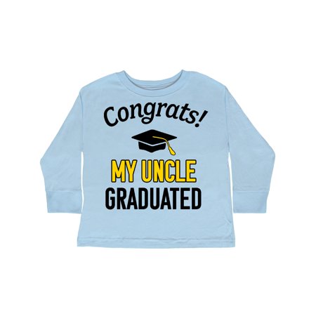 

Inktastic Congrats! My Uncle Graduated with cap Gift Toddler Boy or Toddler Girl Long Sleeve T-Shirt