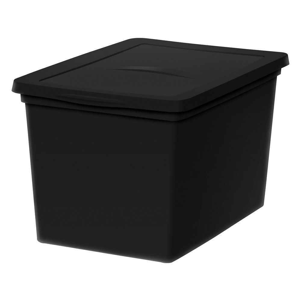 Iris 68 Qt. Snap Lid Storage Box Black (200418)