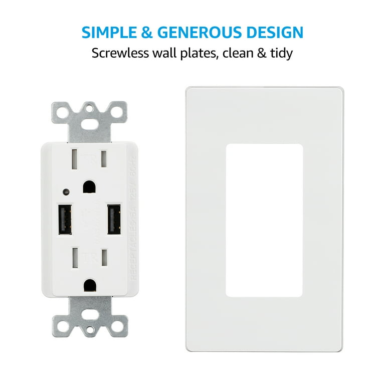 1G COMBINATION DUPLEX OUTLET AND USB CHARGER POLYCARBONATE, 52 OFF
