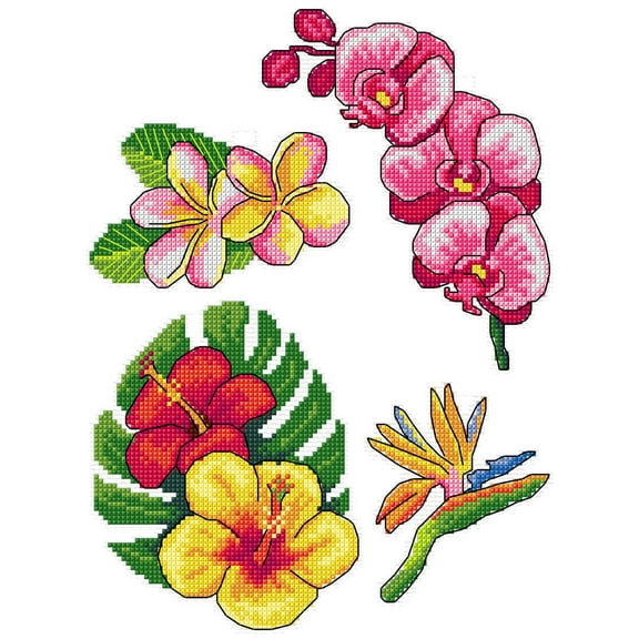 "Exotic Flowers" 166CS Counted Cross-Stitch Kit