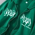 thumbnail image 6 of LEKDFST Y2K Full Zip Up Hoodie for Women Letter Print Hooded Sweatshirt Trendy Graphic Long Sleeve Fall Jacket with Drawstring Green S, 6 of 8
