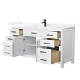 thumbnail image 2 of Beckett 66" White Single Vanity & White Quartz Top (1-Hole) & Black Trim, 2 of 5