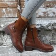 thumbnail image 2 of NECHOLOGY Botas Mujer Adulto Femenino Zapatos Botines mujer mujer color a juego otoño tacones cuadrados cremallera botines cortos zapatos de punta redonda (Brown, 6.5), 2 of 7