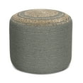 thumbnail image 6 of Serena Contemporary Round Braided Pouf in Dove Gray Cotton, 6 of 13