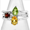 thumbnail image 6 of Natural Citrine, Peridot & Garnet 925 Sterling Silver Ring s.5 Jewelry DGR1120_E_5 R-1159, 6 of 7