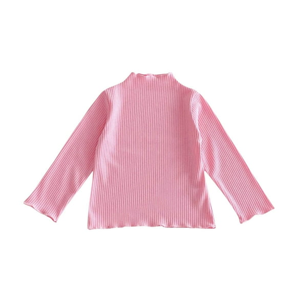Yuyuzo Infant Baby Boys Girls Clothes Long Sleeve Mid Neck T Shirts Cotton Soft Comfy Solid Color Undershirts