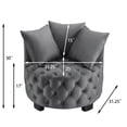 thumbnail image 2 of S-HOME Upholstered Tufted Leisure Chair In Fabric Modern Accent Chair For Stylish Living Room Decor, 2 of 5