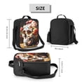 thumbnail image 2 of Fotbe Rose Floral Skull Lonchera Bolsa de Almuerzo para Hombres y Mujeres, Lonchera de Gran Capacidad, Bolsa de Almuerzo Reutilizable, Bolsa Térmica Aislante, 2 of 7