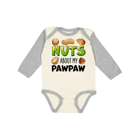 

Inktastic Nuts About My Pawpaw Peanut Almond Pistachio Boys or Girls Long Sleeve Baby Bodysuit