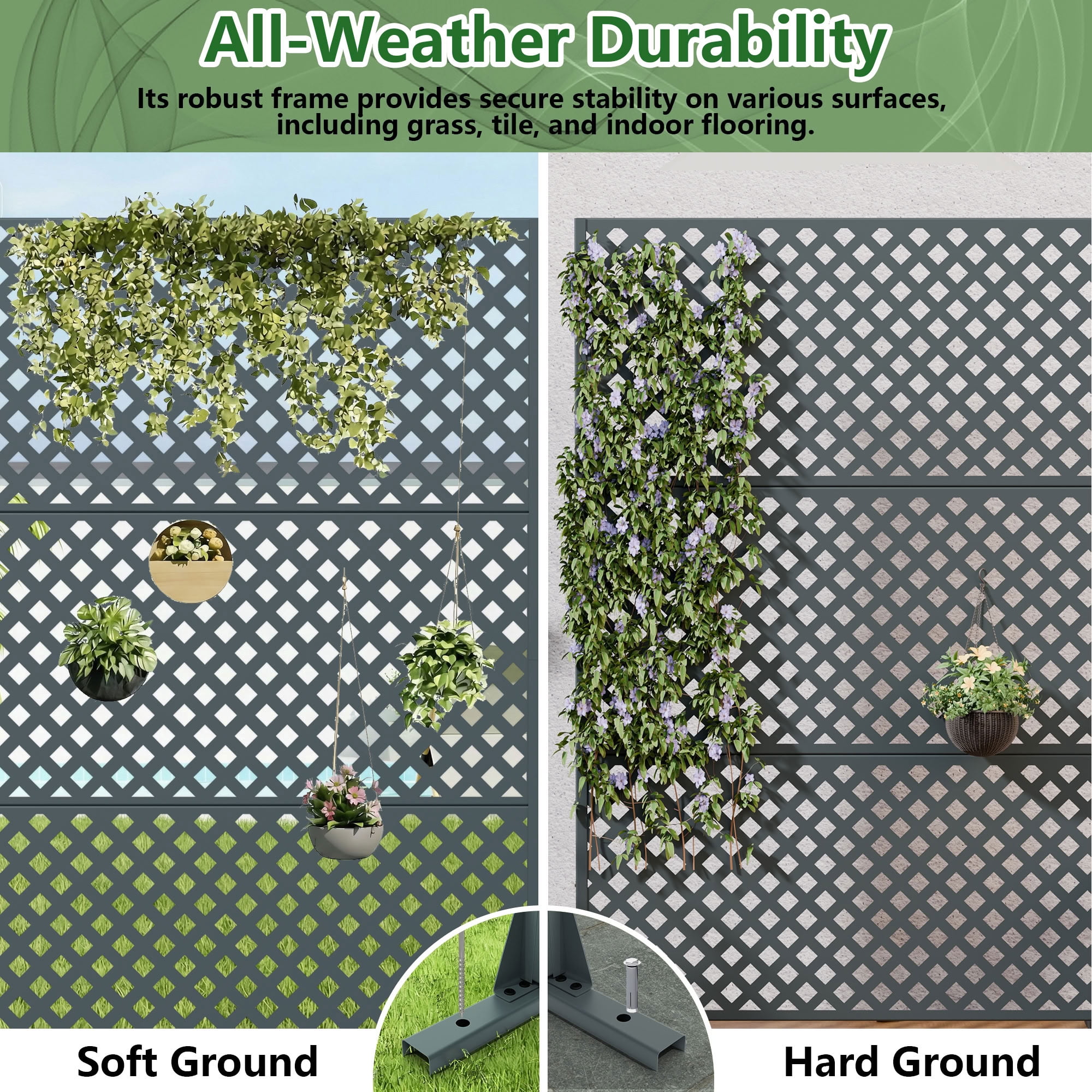 MAYEERTY 72*47in Outdoor Privacy Screen, Durable Metal Privacy Fence, Deck Privacy Panel for Patio, Balcony, Garden