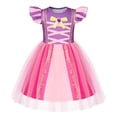 thumbnail image 1 of Vestido de princesa HenzWorld de tul morado con mangas onduladas 3T, 1 of 6